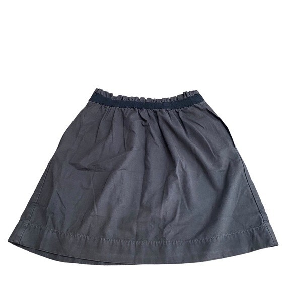 J Crew Women 00 Paperbag Waist Mini Skirt With Pockets Charcoal Gray 100% Cotton - Picture 6 of 8